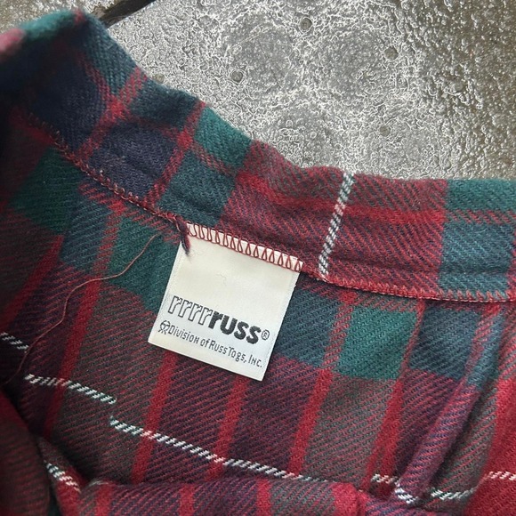 Vintage 80s Wool Women's 30" Waist Red Green Plaid Cottagecore A Line Midi Skirt - Picture 4 of 4